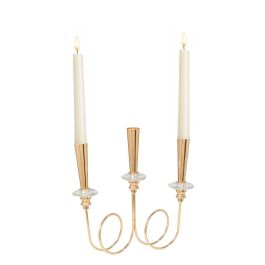 Candelabro Romimex Dorado Metal Vidrio Nudo 26 x 10 x 27 cm Precio: 58.49999947. SKU: B1ECN3EWQ9