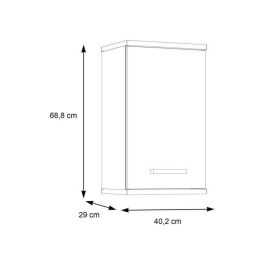 Forte VERH10Q34 - Armario Mural de Baño - 1 Puerta, Blanco / Roble Sonoma - 68,8 x 29 x 40,2 cm