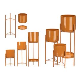 Giftdecor Set de 3 Maceteros de Pie en Metal Teja, 19x60x19 cm (2 Unidades) Precio: 51.49999943. SKU: B13QHWAD5R
