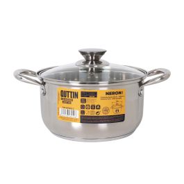 Inde Cacerola Acero Inoxidable Antiadherente "New Neron" 20 cm (4L) con Tapa