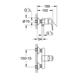 Grohe Mezclador de ducha moderno Bauloop