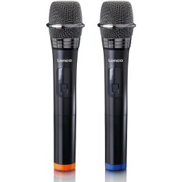 Lenco MCW-020BK Micrófono Vocal Inalámbrico 6.35 mm (1/4") Negro con Receptor Incluido para hasta 15m