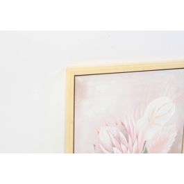 DKD Home Decor Cuadro Decorativo Scandi Florero Hecho a Mano sobre Lienzo Beige y Rosa, 70x50 cm (Set de 2)
