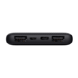Trust 24678 Powerbank Batería Externa Portátil Ultrafina 10000mAh, 15W Carga Rápida con 3 Puertos (2x USB-A, 1x USB-C) para 3 Dispositivos Simultáneos - Negra