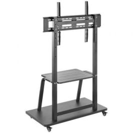 AISENS - SOPORTE DE SUELO ECO CON RUEDA, BANDEJA PARA DVD PARA MONITOR/TV 150KG DE 37-100, NEGRO