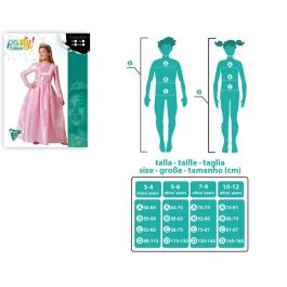 Disfraz Princesa Rosa Mariposas Infantil Niña 7-9 Años Fantasía Vestido Polyester