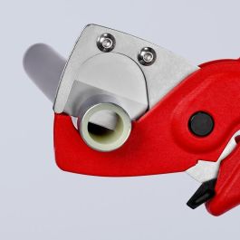 Knipex 90 25 185 Cortatubos para tubos de plástico y compuestos de acero y plástico, rojo 185 mm