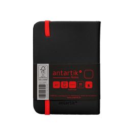 Cuaderno Con Gomilla Antartik Notes Tapa Dura A7 Hojas Lisas Negro Y Rojo 80 Hojas 80 gr Fsc