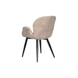 Silla Loft DKD Home Decor Beige Negro 62 x 83 x 62 cm (2 Unidades)