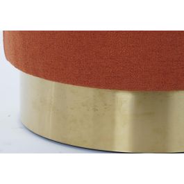 DKD Home Decor Reposapiés Terracota Dorado Metal Microfibra 45 x 40 x 45 cm