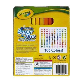 Crayola Rotuladores Súper Punta Lavables, Set de 100 unidades. Aptos para niños de 3 años en adelante. Medidas: 14,5x8,5x18 cm