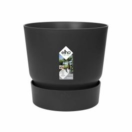 Elho Greenville 47 Maceta Redonda Exterior Ø 47 x H 44.1 cm Negro Living Plástico Reciclado Resistente Heladas Depósito Agua