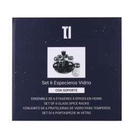 Set de 6 especieros de vidrio con soporte Quttin (8 Cajas) Set de 6 especieros de vidrio con soporte Quttin (8 Cajas)