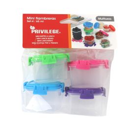 Set de 4 Mini Fiambreras Privilege 65 ml (24 Unidades)