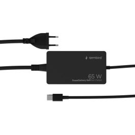 Gembird Cargador Rápido USB Tipo-C 65W con Cable Integrado, Alimentación para Laptop, Teléfono, Tablet