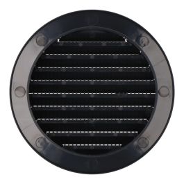 Edm Rejilla de ventilación redonda empotrable con mosquitera Ø100mm ABS gris antracita