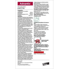 Advantix 4 Pipetas Antiparasitarias para Perros Muy Pequeños (1,5-4 kg) - 4 Unidades. Protección Amplio Espectro: Pulgas, Garrapatas