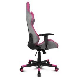 Drift Silla Gaming DR90 PRO, Silla de Escritorio, Reposabrazos 2D, Cojines Lumbar y Cervical, Regulable en Altura, Reclinable, Gris/Rosa
