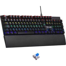 Teclado mecánico para juegos - THE G-LAB - KEYZ -CARBON -EX/FR - Retroiluminado - Interruptor azul - Reposamuñecas - FR