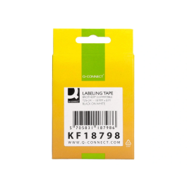 Q-connect TZE-241 Cinta Etiquetadora Compatible Brother Blanco-Negro 18mm 8 Metros