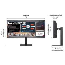 LG Monitor Curvo Ultrawide 34U650A - B 34 Pulgadas 3440x1440 WQHD IPS 100Hz USB-C 96W