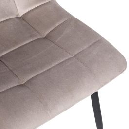 Home Deco Factory Silla Mateo Essentiel Taupé Poliéster Madera Hierro 45x52x88 cm