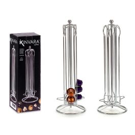 Portacápsulas Giratorio Kinvara 36 cápsulas, 13x39x13 cm, Metal Plata (12 Unidades) Precio: 108.49999941. SKU: S3605711