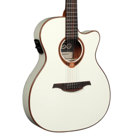 LAG Guitarra Acústica Auditorium Slim Cutaway Tramontane 118 A/E - Ivory White Precio: 603.369888. SKU: B1GZSP3JW8