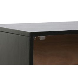 DKD Home Decor Mesita de Noche Colonial Negro Dorado Mango y Metal 40 x 50 x 50 cm