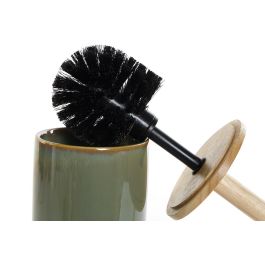 DKD Home Decor Escobillero Scandi Verde Natural Gres Bambú 10 x 42 x 10 cm