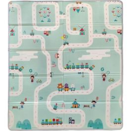 Tineo TIN3275056061108 Tapete de juego reversible Maxi 150 x 180 cm - Diseño de animales / Pista de coches