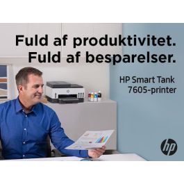 HP 28C02A Smart Tank 7605 Impresora Multifunción Tinta Recargable WiFi Dúplex Fax ADF Alto Volumen Pantalla Táctil Blanca