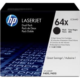 HP CC364XD Pack Ahorro 2 Cartuchos Tóner LaserJet 64X Alta Capacidad Negro para P4015, P4515 (48000 páginas) Precio: 499.68999982. SKU: B1FK8VVKWY