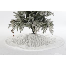 DKD Home Decor Base Moderna para Árbol de Navidad, Plateado y Blanco, 120x120x2 cm - Fabricada en Poliéster - Pack de 2 Unidades