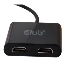Club3D Adaptador USB-A 3.2 a HDMI 2.0 Dual Monitor 4K 60Hz - Conecta 2 pantallas 3840x2160, Plug & Play, Negro