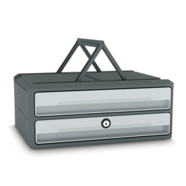 Cep Fichero Cajones Sobremesa Moov Up Reciclado 80% 2 Cajones Color Gris Plástico