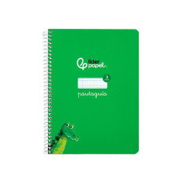 Liderpapel Cuaderno espiral A5 Pautaguía Tapa Dura 80 Hojas Papel 90gr Cuadro Pautado 3mm Verde
