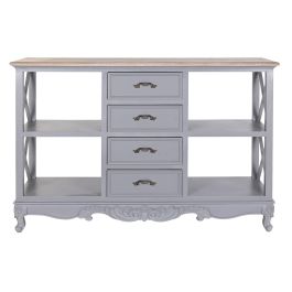 DKD Home Decor Victoria Buffet Tradicional Gris Natural Paulownia Mdf 132 x 40 x 84.5 cm