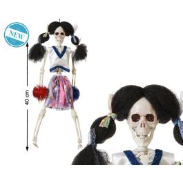 Figura Esqueleto Animadora con Coletas Negras y Pompones de Colores 40 cm - Decoración Cómica Halloween Precio: 4.68999993. SKU: B1FXSC4DCB