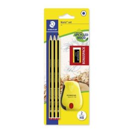 Staedtler Lápices de grafito Noris N.2 HB, blister promocional 120 Aniversario de 3 unidades + Afilalápiz con depósito Precio: 41.50000041. SKU: B173AP56KY