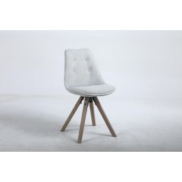 DKD Home Decor Silla Scandi Gris Claro para Comedor/Salón de Roble y Poliester, Medidas 55x48x84 cm, Altura Asiento 50 cm, Desmontable