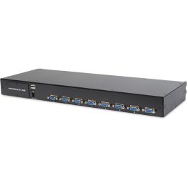 Digitus Consola KVM LCD 19" 8 Puertos VGA con Teclado Alemán y Touchpad, Montaje en Rack 1U 1366x768 TFT
