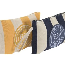 DKD Home Decor Neceser Mediterraneo Azul Amarillo Poliester 1 x 22 x 30 cm (6 Unidades)