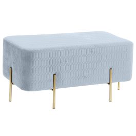 Descalzadora Sixties DKD Home Decor Azul Celeste Dorado 46.5 x 42 x 91 cm