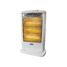 Edm Estufa de Cuarzo Oscilante ref. 00128 - 400/800/1200W, Antivuelco, 3 Barras, 33x23x48cm