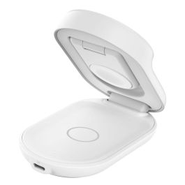 Belkin UltraCharge - Base de carga magnética plegable Qi2 25W, carga inalámbrica rápida para iPhone, Samsung, reloj inteligente y auriculares, color blanco