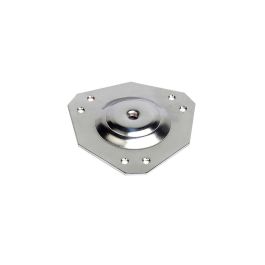 Rei Pletina para fijación de patas de acero acabado cromo brillo mod. 410, métrica 10mm