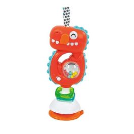 Sonajero musical dinosaurio con ventosa para sujetar en cualquier base 7x15x22 cm