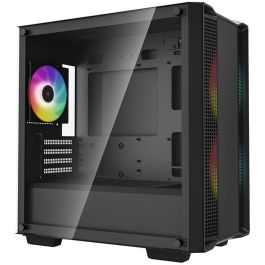 DeepCool Caja Ordenador Gaming CC360 ARGB Micro-ATX Negro, Ventana de Vidrio Templado, 3 Ventiladores ARGB, Soporte para Radiadores