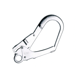 Faru Gancho de Seguridad de Acero Galvanizado con Cierre Automático, Apertura 50 mm, para Conexión de Cables y Cuerdas, Fuerza 23 kN
